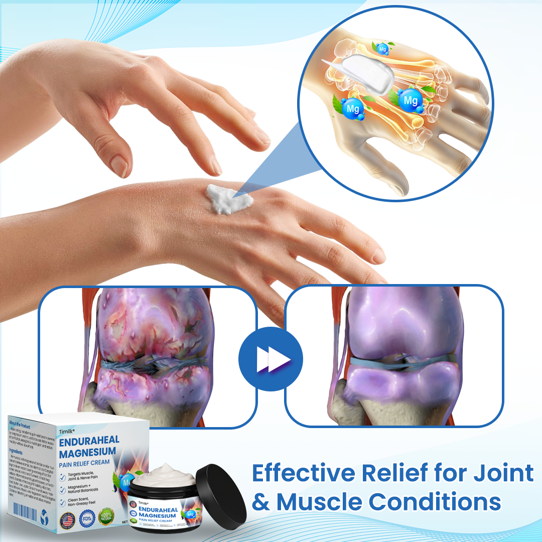 Крем за облекчаване на болка с магнезий Timilk® EnduraHeal (лекува артрит, невропатия, ревматизъм, спортни травми и други)