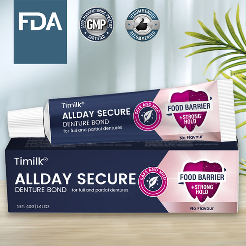 Timilk® Цялодневен Сигурен Залепващ Крем за Протези